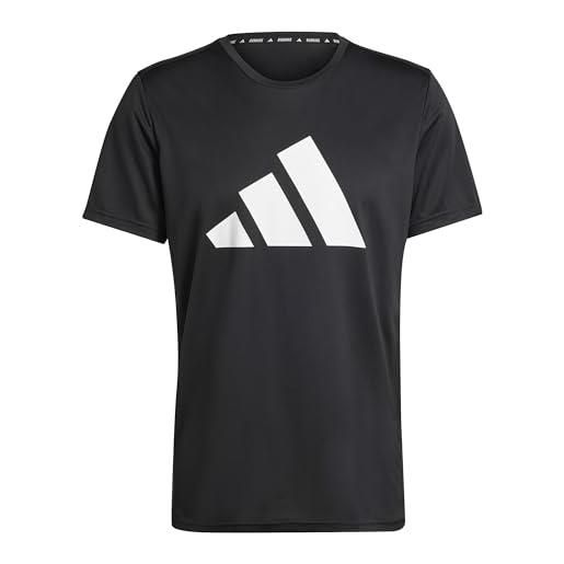 adidas uomo run it stripes tee, dark blue, s