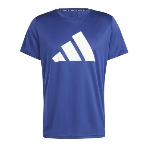adidas uomo run it stripes tee, dark blue, s