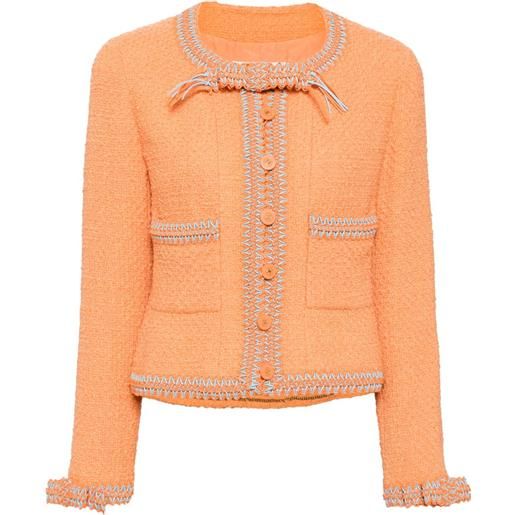 CHANEL Pre-Owned - giacca in tweed 1994 - donna - nylon/seta/lana - 38 - arancione