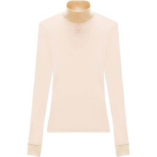 Courrèges top a collo alto - toni neutri