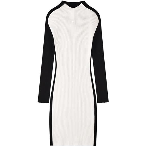 Courrèges abito corto a coste - nero