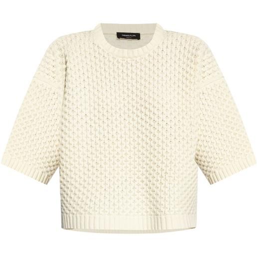 Fabiana Filippi t-shirt in maglia con dettaglio cuciture - toni neutri