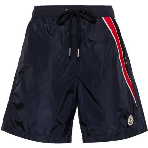 Moncler costume da bagno con applicazione - blu