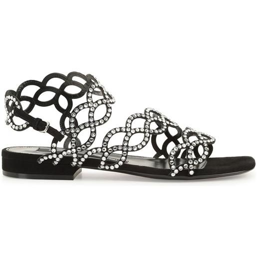 Sergio Rossi sandali sr mermaid con cristalli - nero