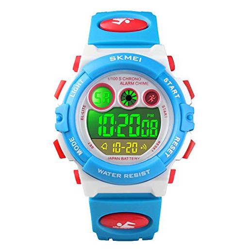 VIGOROSO Orologio Digitale Sportivo LED – Impermeabile 5ATM, Multifunzione, Cinturino Colorato, Quarzo Giapponese
