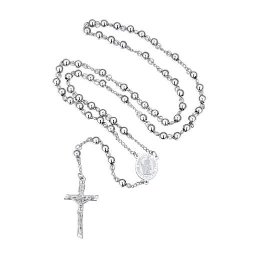Collana VIKI LYNN In Argento 925 Con Ciondolo Gatto Sulla Luna | Catena 40+5 Cm | Con Zircone Rosso | Regalo Per Amanti Dei Gatti - 5