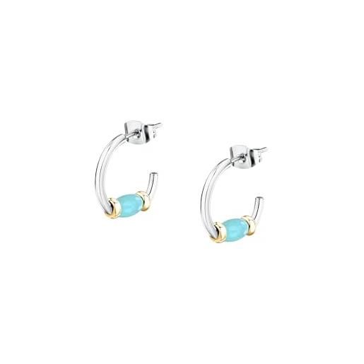 Morellato orecchini cerchio da donna in acciaio a cerchio, perle, collezione colori summer