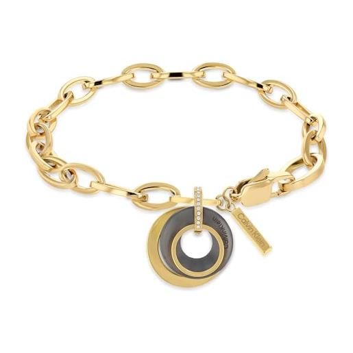 Calvin Klein braccialetto a catena da donna collezione playful circular shimmer con cristalli - 35000154