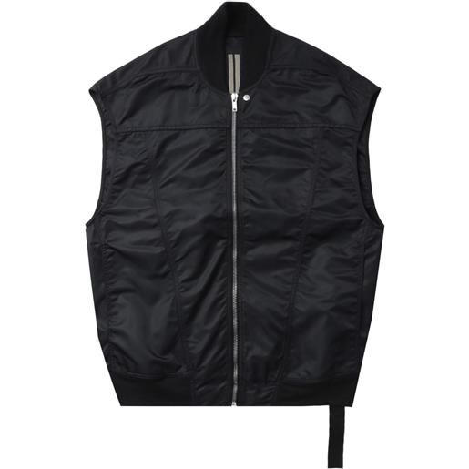 Rick Owens DRKSHDW gilet jumbo flight con zip - nero