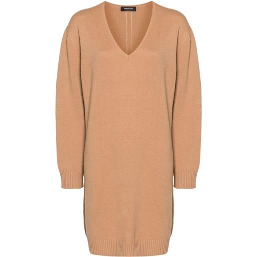 Fabiana Filippi abito con scollo a v - toni neutri