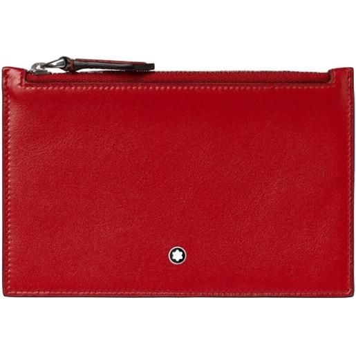 MONTBLANC | PELLETTERIA porta carte con zip rosso meisterstuck , 129908