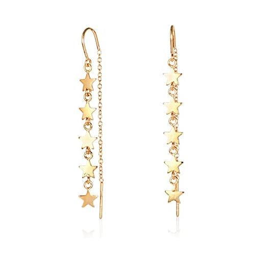 Orecchini Pendenti Lunghi In Argento Sterling 925 Con Zirconi - Design A Foglia, Ipoallergenici - 2