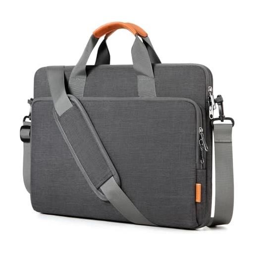 bagasin borsa a tracolla per pc, borsa messenger per porta laptop 17 17,3 18 pollici, custodia per pc computer portatile, valigetta tessuto idrorepellente, imbottita e leggera
