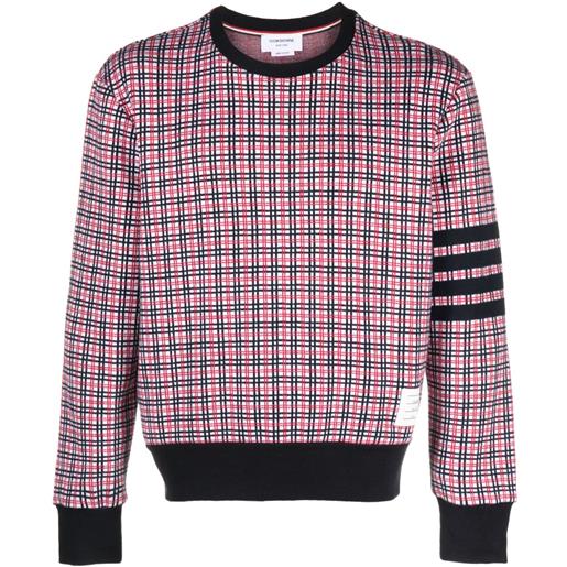 Thom Browne felpa girocollo a quadri - bianco