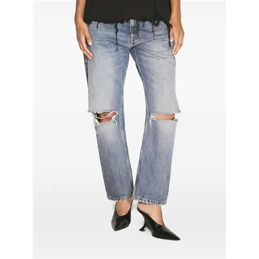Balenciaga jeans con effetto vissuto - blu