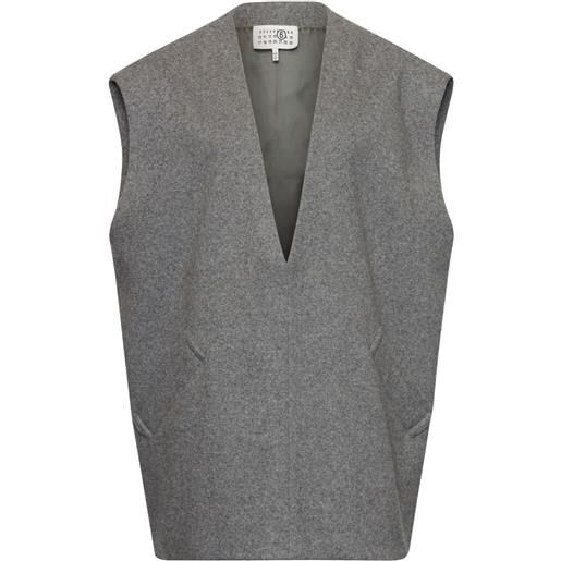 MM6 Maison Margiela canotta con effetto mélange - grigio