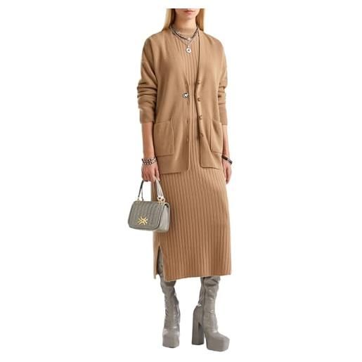 Cardigan Donna United Colors Of Benetton - 100% Cotone - Manica Lunga, Dettagli In Costa - Coreana