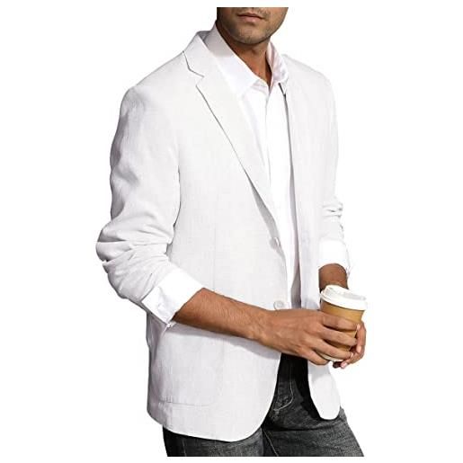 Pj paul jones giacca sportiva da uomo slim fit leggera in lino blazer sartoriale, navy, m