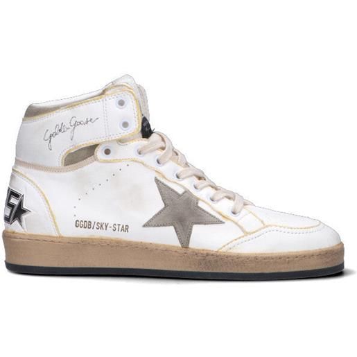 GOLDEN GOOSE sky-star sneaker uomo bianca/grigia in pelle