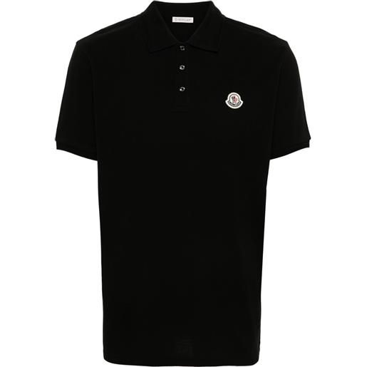 Moncler polo con applicazione - nero
