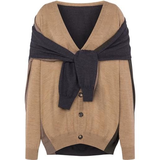 Moschino cardigan con design a strati - toni neutri