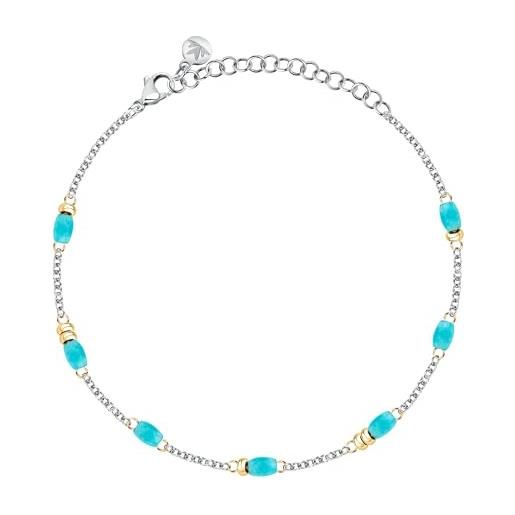 Morellato cavigliera donna in acciaio e pietre agata colorata, collezione colori summer - saxq19