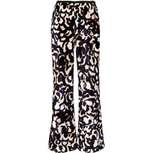 Forte Forte pantaloni a palazzo con stampa astratta - blu