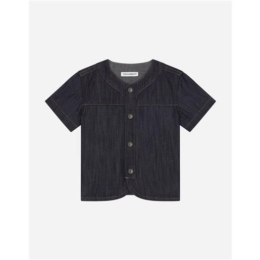 Dolce & Gabbana camicia in denim con logo dolce&gabbana