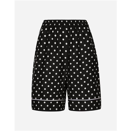 Dolce & Gabbana bermuda pigiama in seta stampa pois