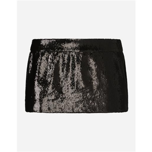 Dolce & Gabbana minigonna ricamata in micro paillettes