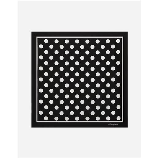 Dolce & Gabbana foulard 70x70 in twill di seta stampa pois