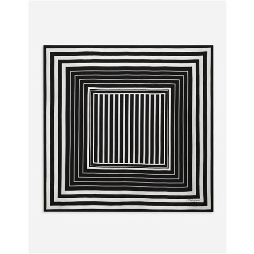 Dolce & Gabbana foulard 90x90 in twill di seta stampa righe