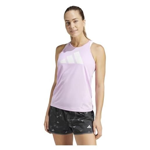 Adidas donna run it stripes tank top, bliss lilac, xl
