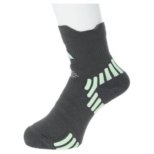adidas performance training quarter socks, calzini unisex - adulto, grey six/semi green spark, 40-42