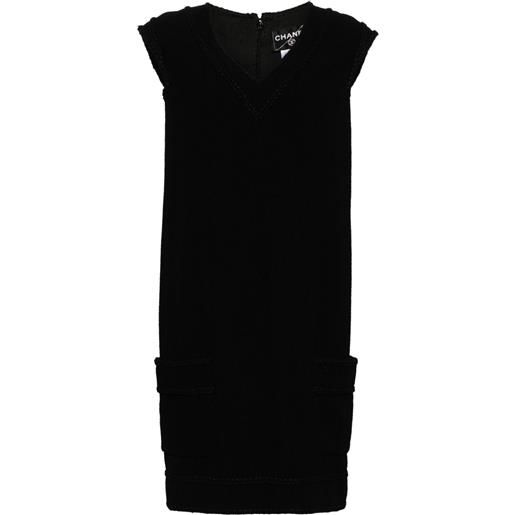 CHANEL Pre-Owned - abito smanicato 2008 - donna - lana/seta/nylon/seta/elastam - 36 - nero