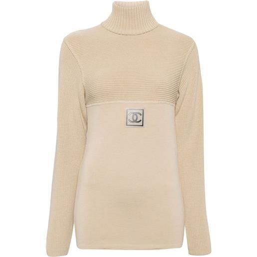 CHANEL Pre-Owned - maglione sport line 2002 - donna - lana - 38 - marrone