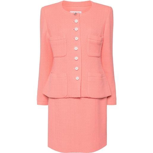 CHANEL Pre-Owned - tailleur con gonna 1995 - donna - lana - 44 - rosa