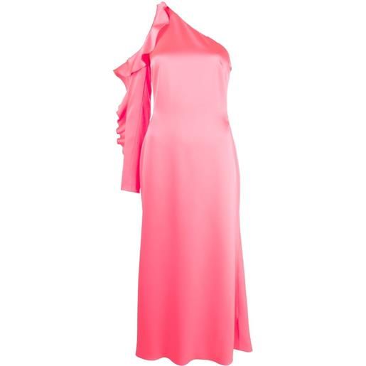 David Koma abito asimmetrico con ruches - rosa