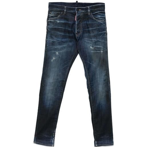 DSQUARED2 jeans skinny con effetto vissuto - blu