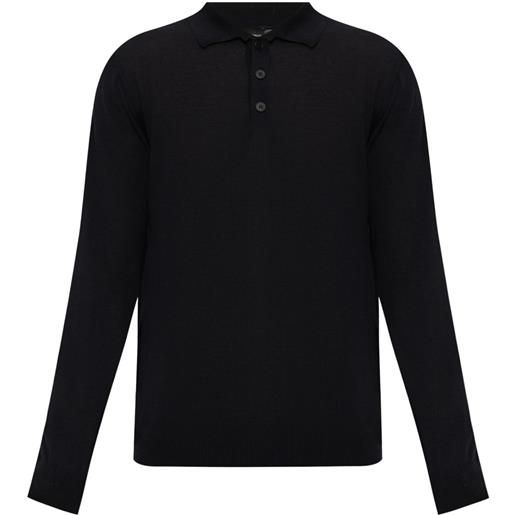 Emporio Armani polo a maniche lunghe - blu