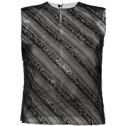 Viktor & Rolf canotta con paillettes - nero