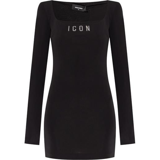DSQUARED2 abito corto con stampa - nero