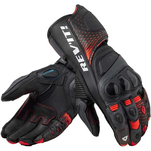 Rev'it guanti moto pelle Rev'it control nero neon rosso