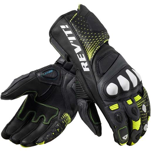 Rev'it guanti moto pelle Rev'it control nero giallo neon