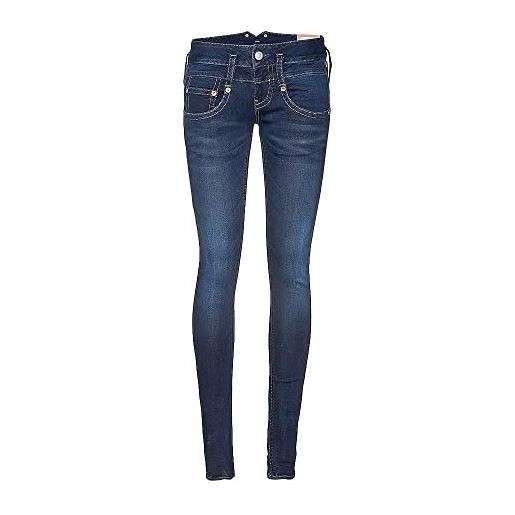 Herrlicher, pitch slim stripe jogg jeans elasticizzati con logo, dark relaxed, 52