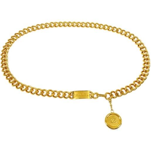 CHANEL Pre-Owned - cintura a catena medallion pre-owned anni '90-2000 - donna - placcatura in oro - taglia unica