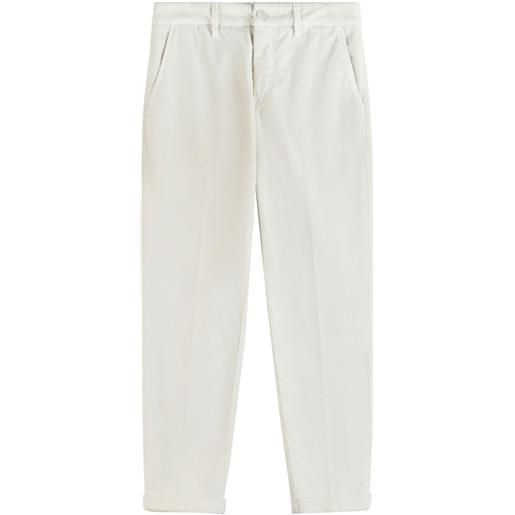 Fay pantaloni affusolati a coste - bianco