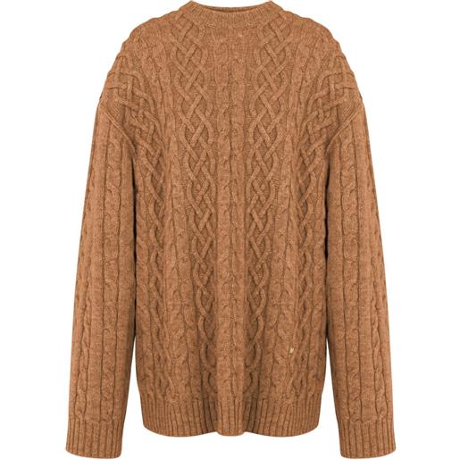 Moschino maglione intrecciato - marrone