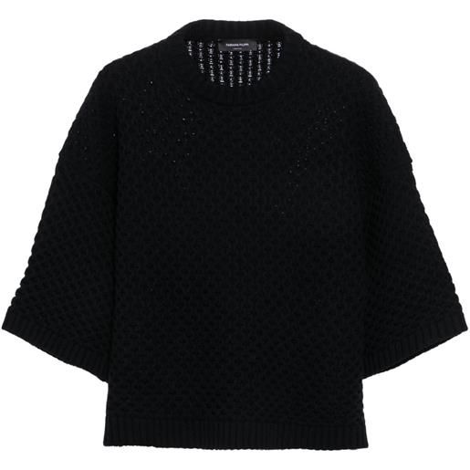 Fabiana Filippi t-shirt in maglia con dettaglio cuciture - nero