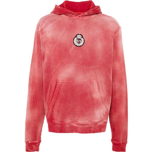424 felpa college con cappuccio - rosso